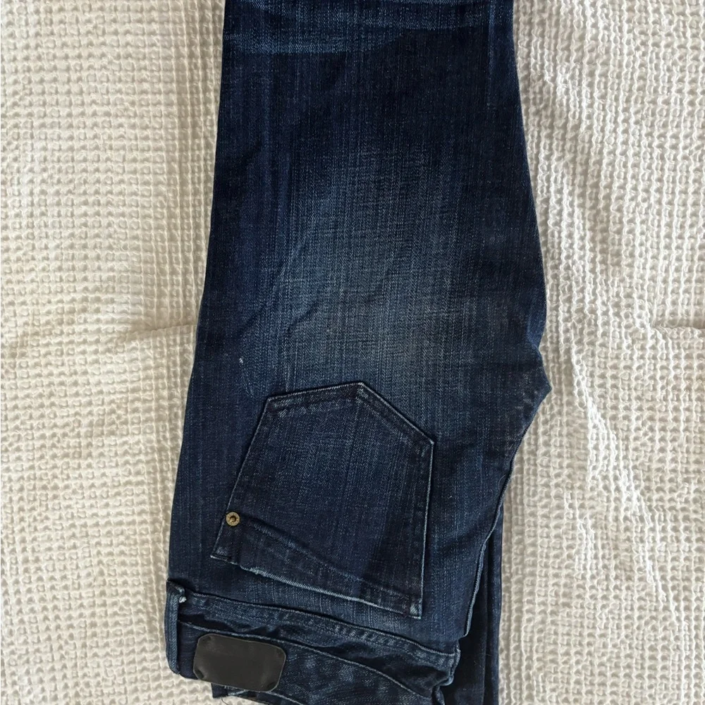 Express Dark Blue Distressed Skinny Jeans - Picture 6 of 9